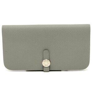 HERMES Dogon Long Wallet Bifold Long Wallet Togo Grimette (presumed) gray